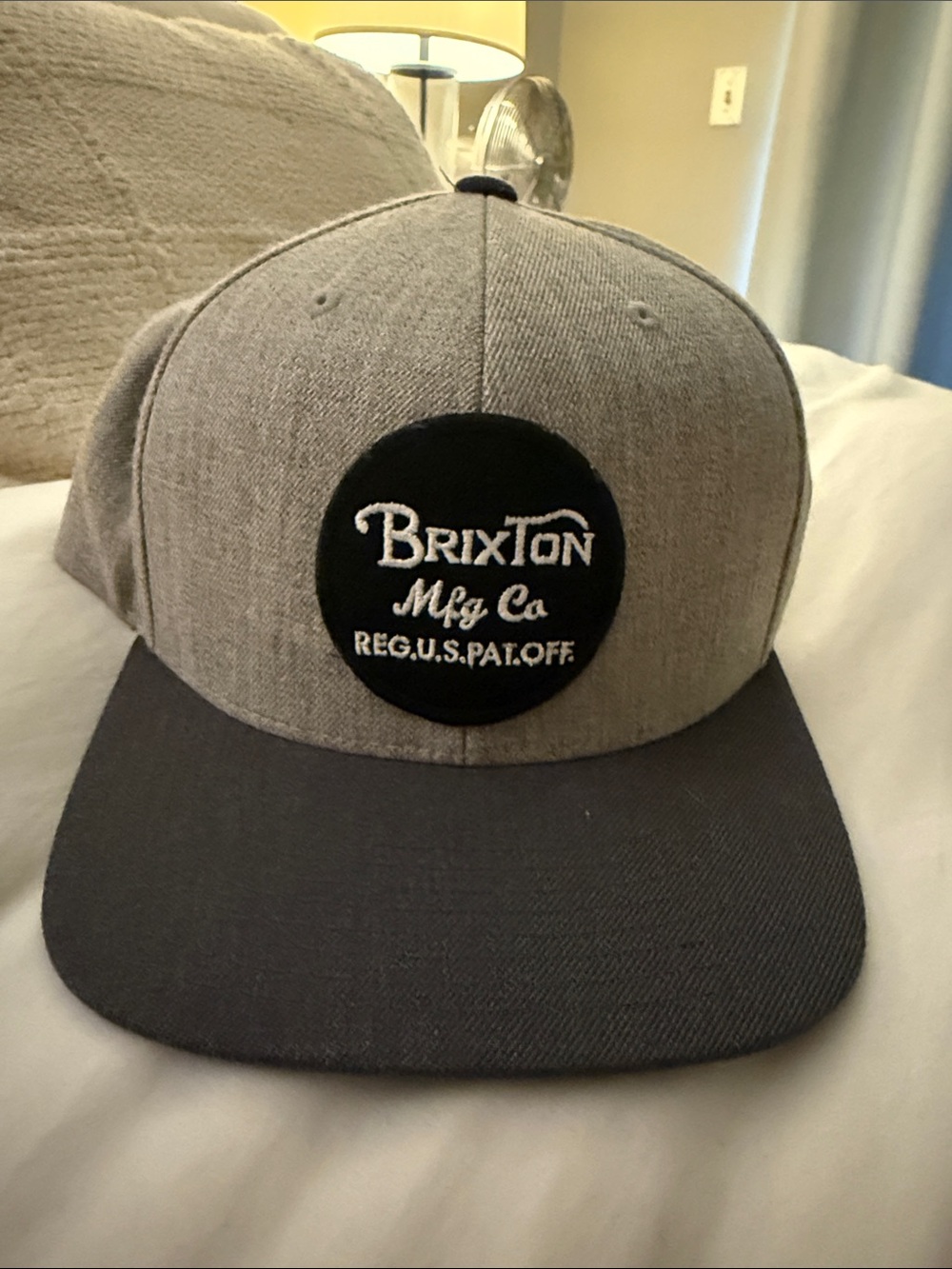 Brixton Gray and Black Snapback Hat